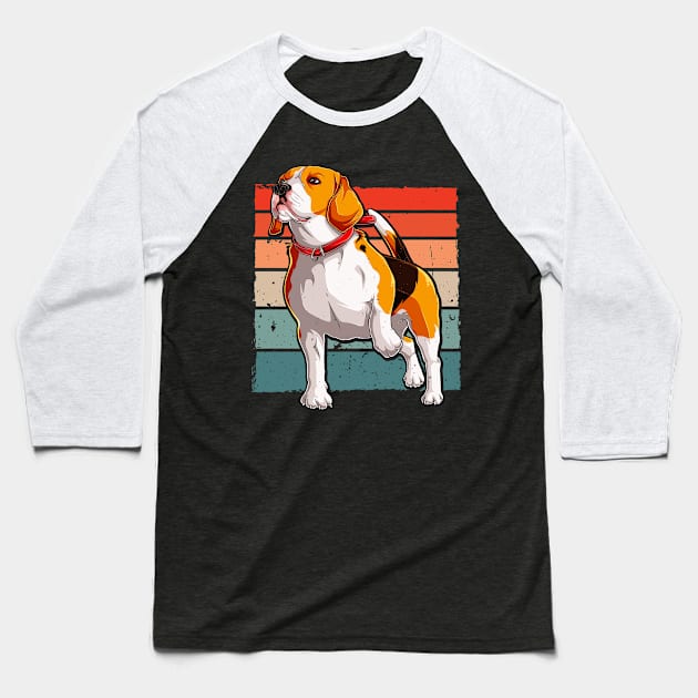 Beagle Retro Dog Lover Pet Owner Baseball T-Shirt by Foxxy Merch